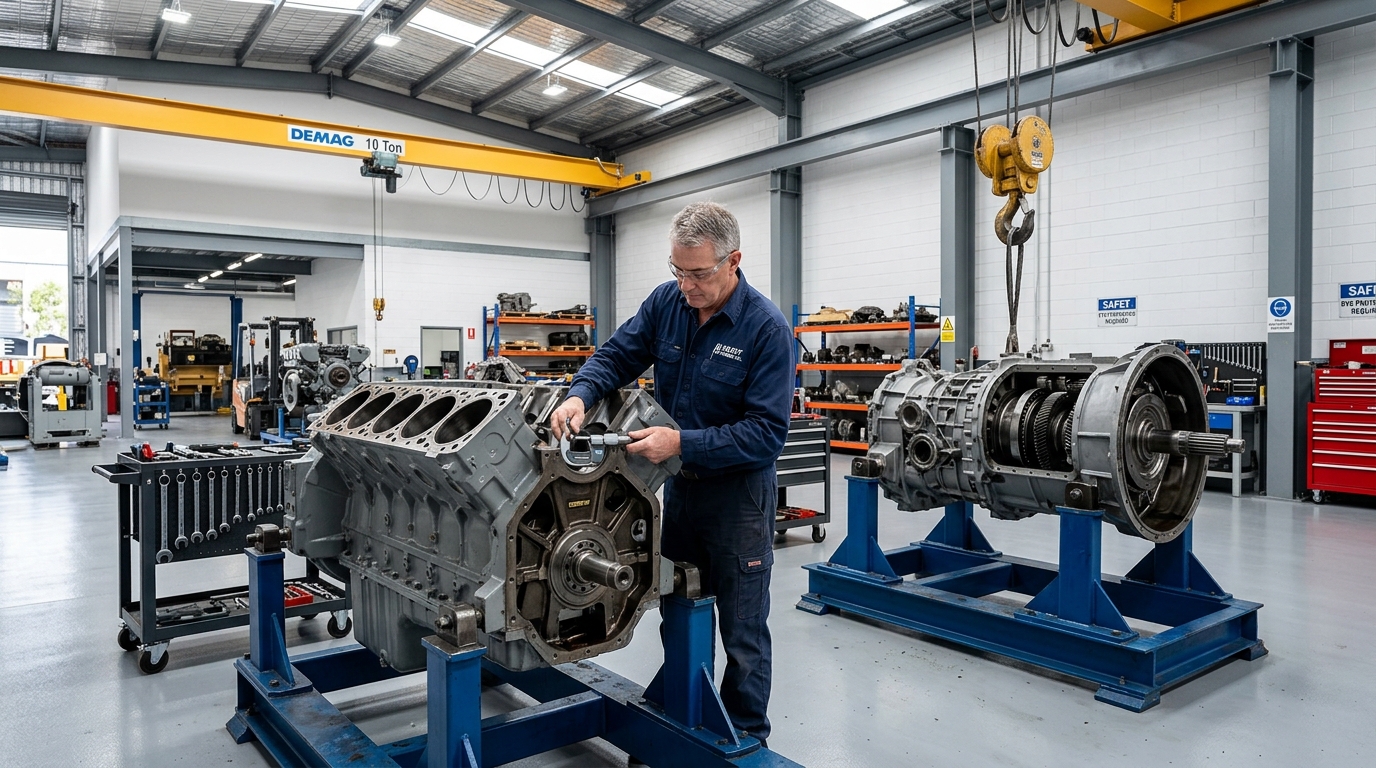 Workshop Repairs and Rebuilds - Heavy diesel engine and transmission overhaul clean room